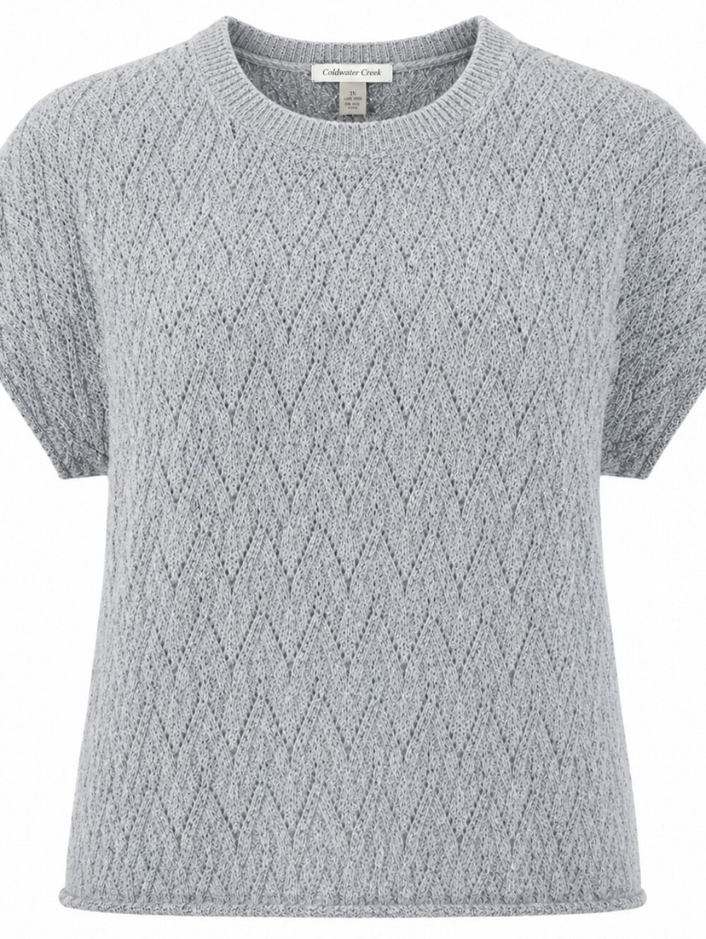 COLDWATER CREEK‎ | Cotton Blend Short Sleeve Crew Neck Knit Spring Sweater | 1X